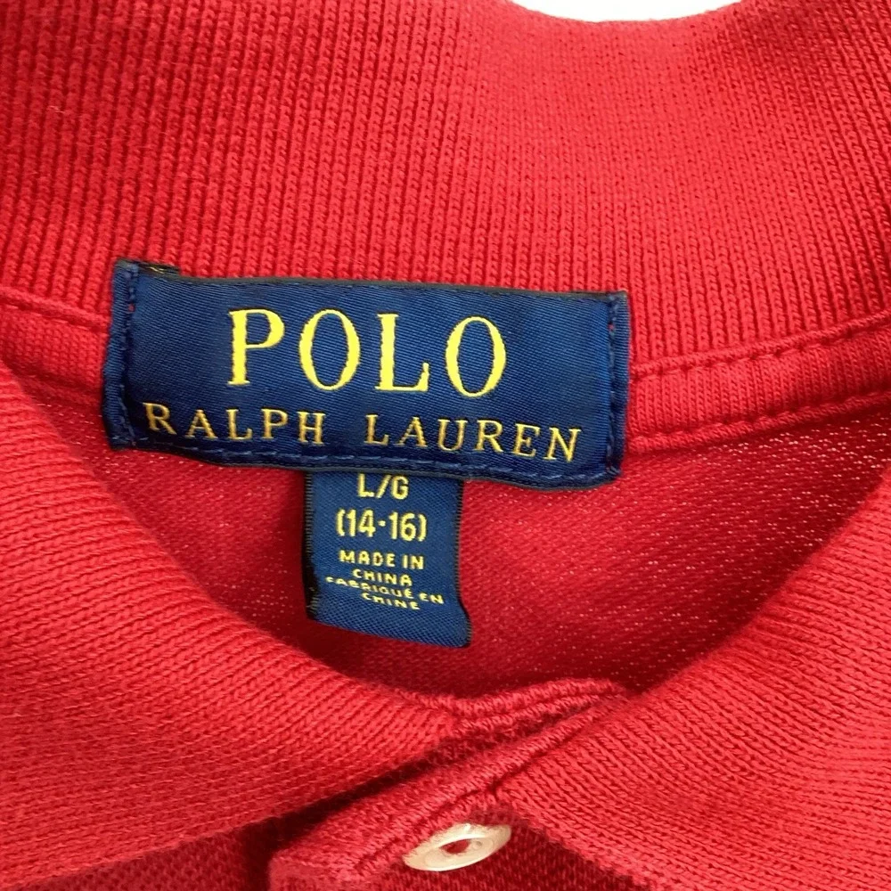 Boys Polo Ralph Lauren Big Pony Short Sleeve‎ Golf Polo- Red- Lg (14/16)